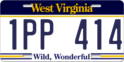 WV license plate 1PP414