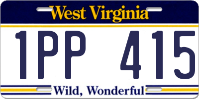 WV license plate 1PP415