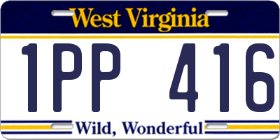 WV license plate 1PP416