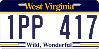 WV license plate 1PP417
