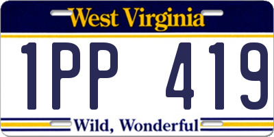 WV license plate 1PP419