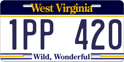 WV license plate 1PP420
