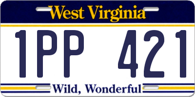 WV license plate 1PP421