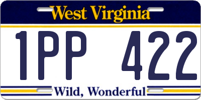 WV license plate 1PP422