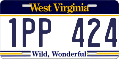 WV license plate 1PP424
