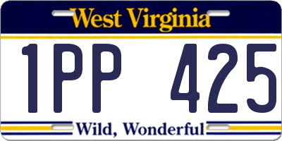 WV license plate 1PP425