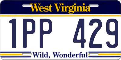 WV license plate 1PP429