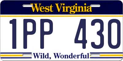 WV license plate 1PP430