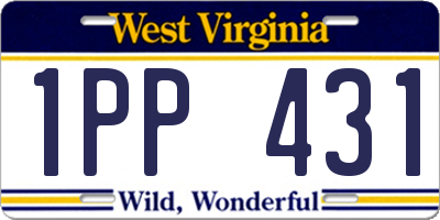 WV license plate 1PP431