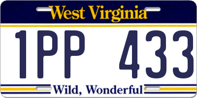 WV license plate 1PP433