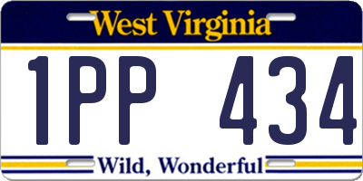 WV license plate 1PP434