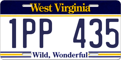 WV license plate 1PP435