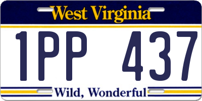WV license plate 1PP437