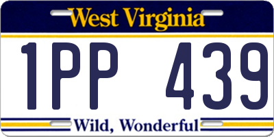 WV license plate 1PP439