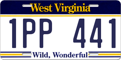 WV license plate 1PP441