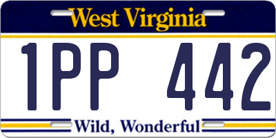 WV license plate 1PP442