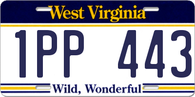WV license plate 1PP443