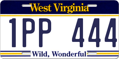 WV license plate 1PP444