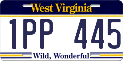 WV license plate 1PP445