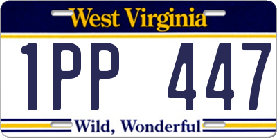 WV license plate 1PP447