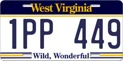 WV license plate 1PP449