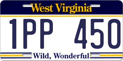 WV license plate 1PP450