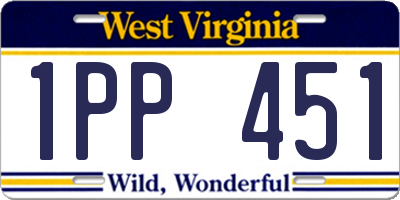 WV license plate 1PP451