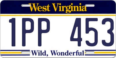 WV license plate 1PP453