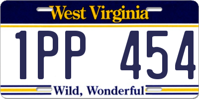 WV license plate 1PP454