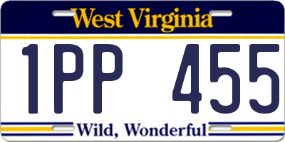 WV license plate 1PP455