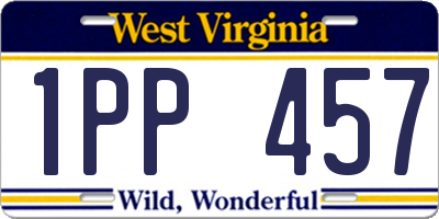 WV license plate 1PP457