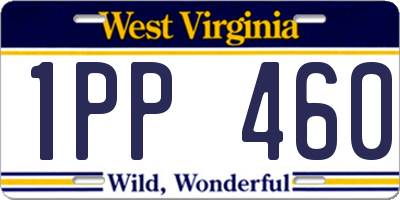 WV license plate 1PP460