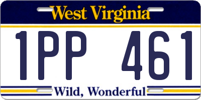 WV license plate 1PP461