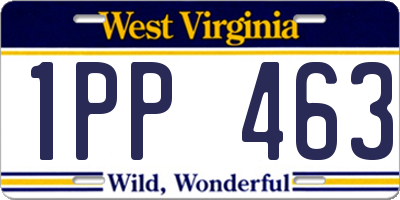 WV license plate 1PP463