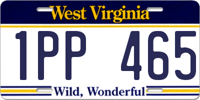 WV license plate 1PP465