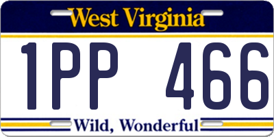 WV license plate 1PP466