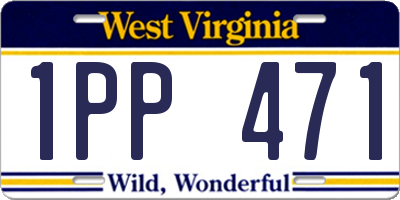 WV license plate 1PP471