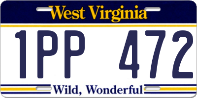 WV license plate 1PP472