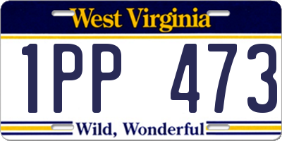 WV license plate 1PP473