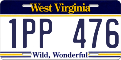 WV license plate 1PP476