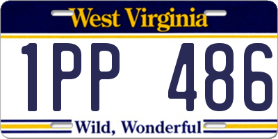 WV license plate 1PP486