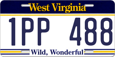 WV license plate 1PP488