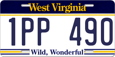 WV license plate 1PP490