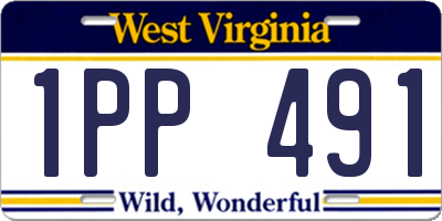 WV license plate 1PP491