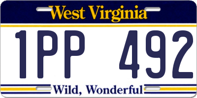 WV license plate 1PP492