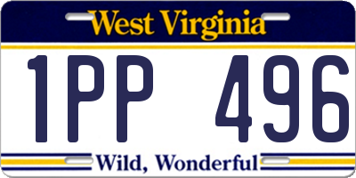 WV license plate 1PP496