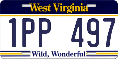 WV license plate 1PP497