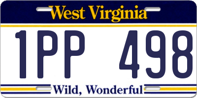 WV license plate 1PP498
