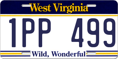 WV license plate 1PP499