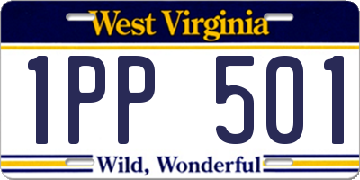 WV license plate 1PP501